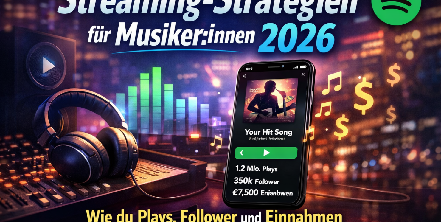 Streaming-Strategien für Musiker:innen 2026 – Wie du Plays, Follower und Einnahmen bei Spotify & Co. maximierst