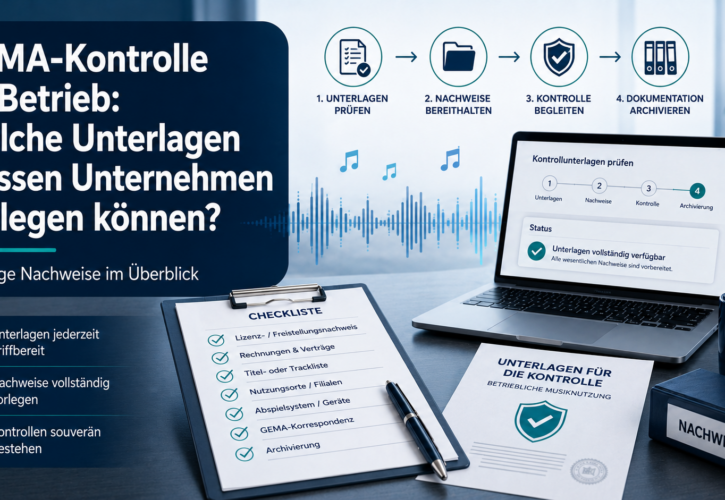 GEMA-Kontrolle im Betrieb: Welche Unterlagen müssen Unternehmen vorlegen können? Checkliste, Ablauf und Praxisbeispiele 2026
