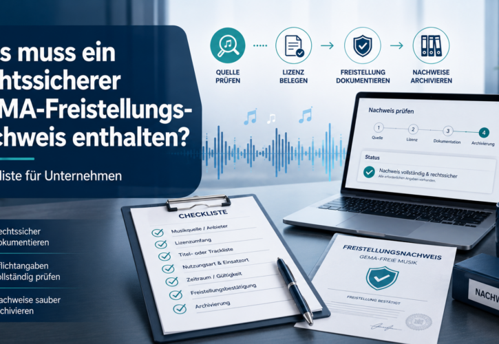 Was muss ein rechtssicherer GEMA-Freistellungsnachweis enthalten? Checkliste für Unternehmen 2026
