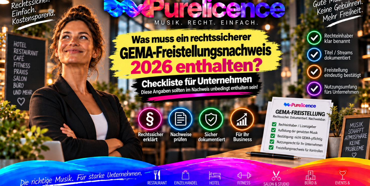 Was muss ein rechtssicherer GEMA-Freistellungsnachweis enthalten? Checkliste für Unternehmen 2026