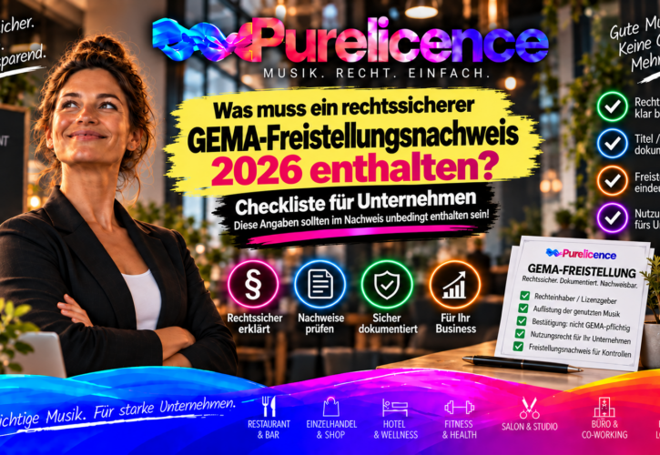 Was muss ein rechtssicherer GEMA-Freistellungsnachweis enthalten? Checkliste für Unternehmen 2026