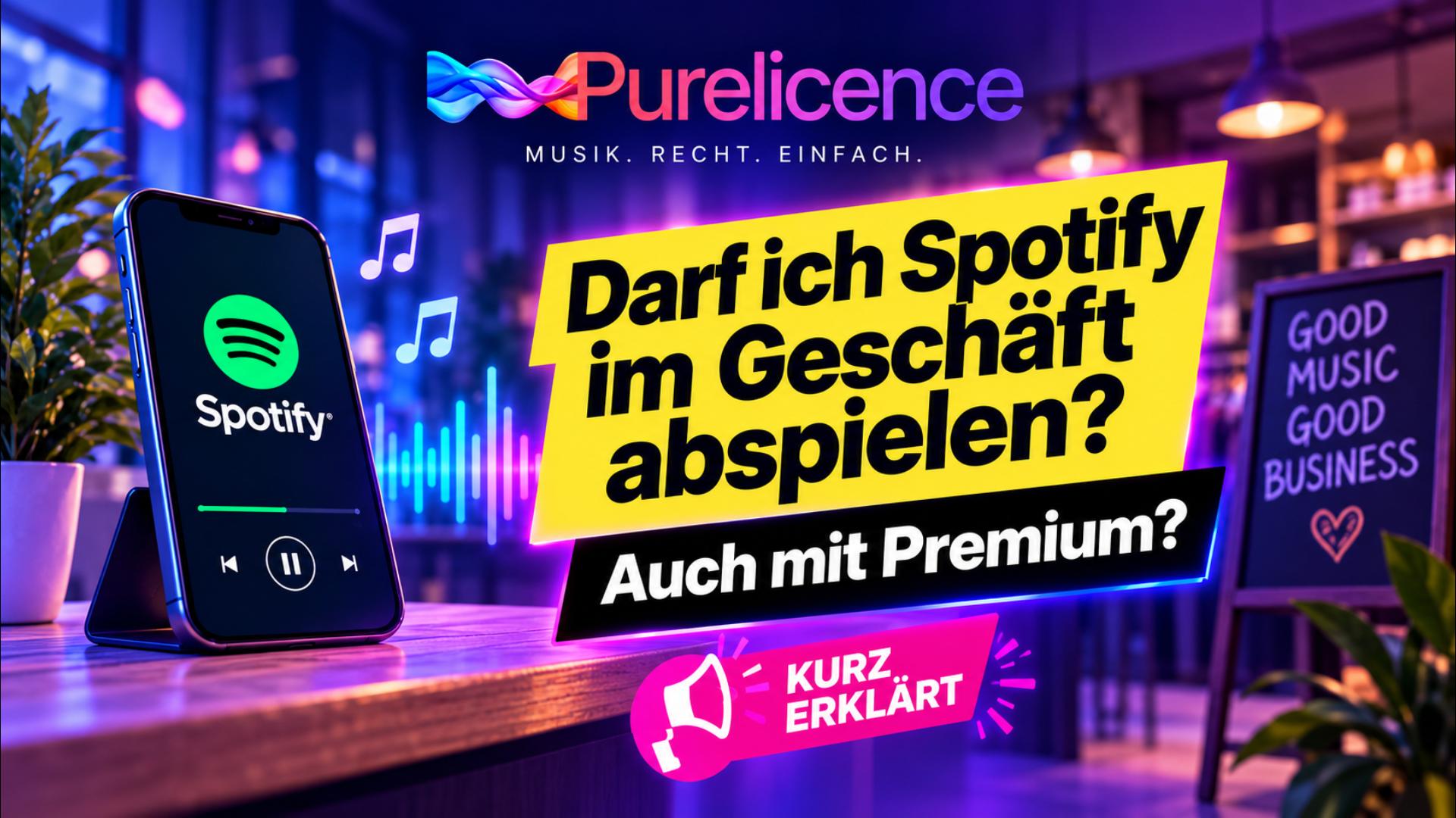 Darf Spotify Premium im Laden, Café, Hotel, Friseursalon oder Fitnessstudio laufen? Reicht es aus, dass das Abo bezahlt wird?