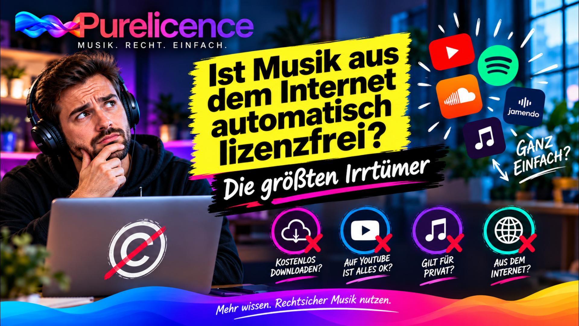 Internetmusik im Unternehmen: Sind Downloads, Streams und kostenlose Tracks automatisch lizenzfrei?!