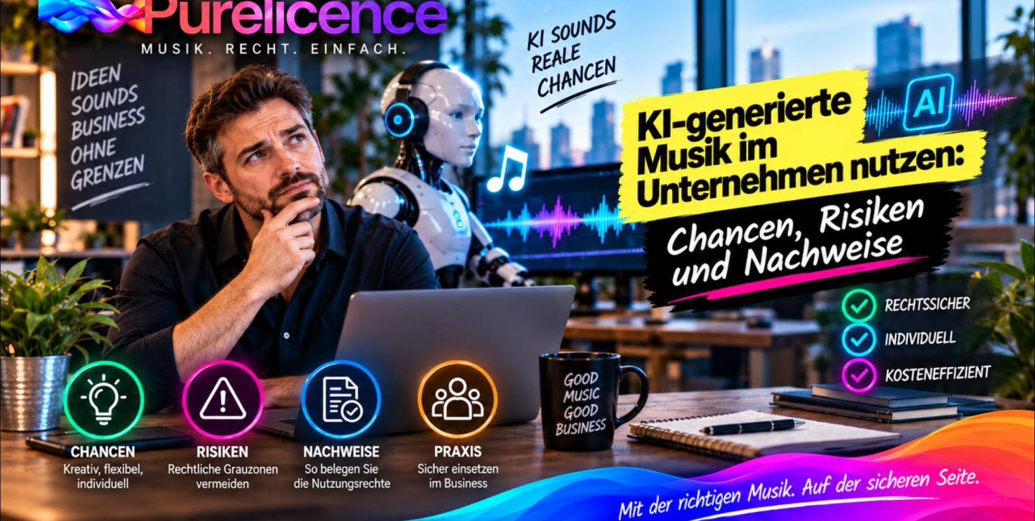 KI-Musik im Unternehmen: Chancen, Risiken, GEMA-Fragen und wichtige Nachweise für Betriebe 2026 neu!
