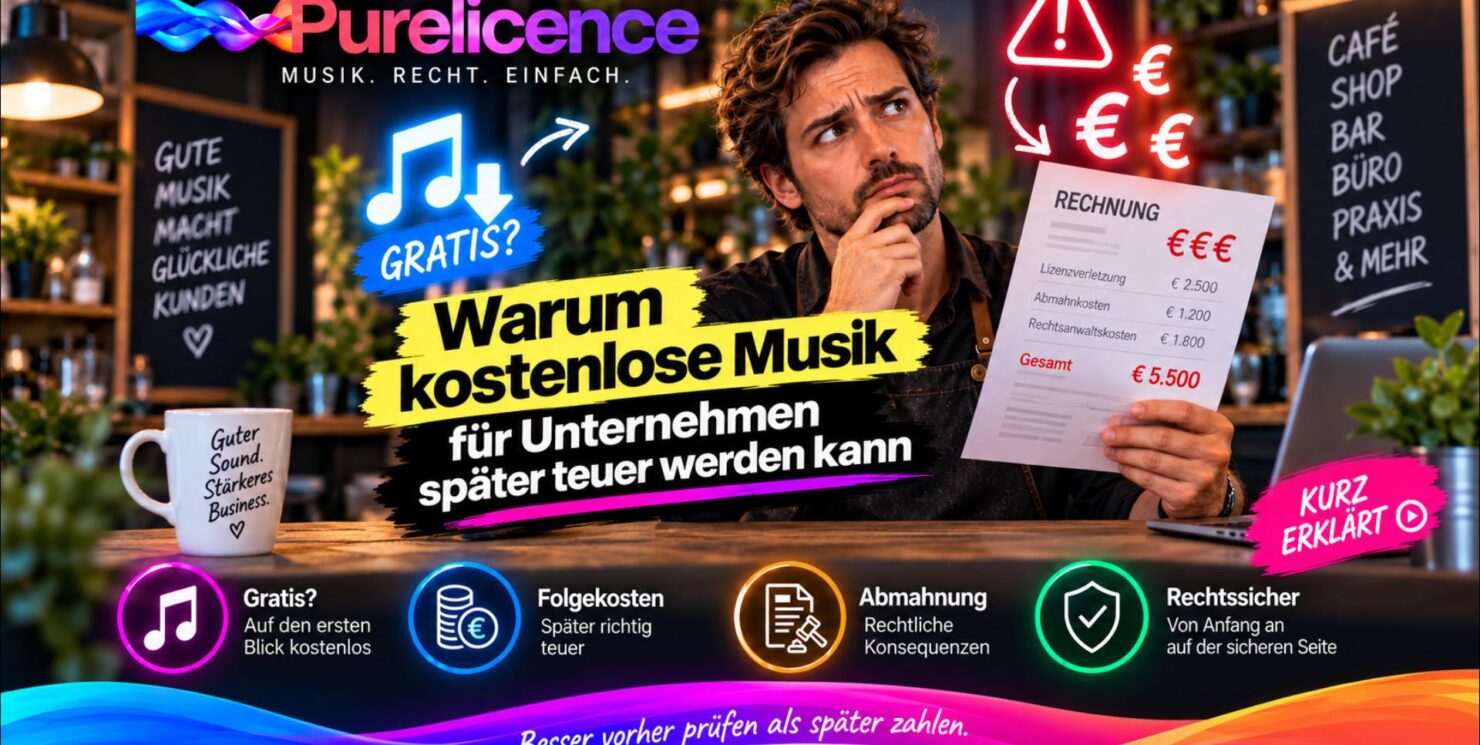 Kostenlose Musik für Unternehmen: Warum Gratis-Tracks später teuer werden und Lizenzrisiken bringen!