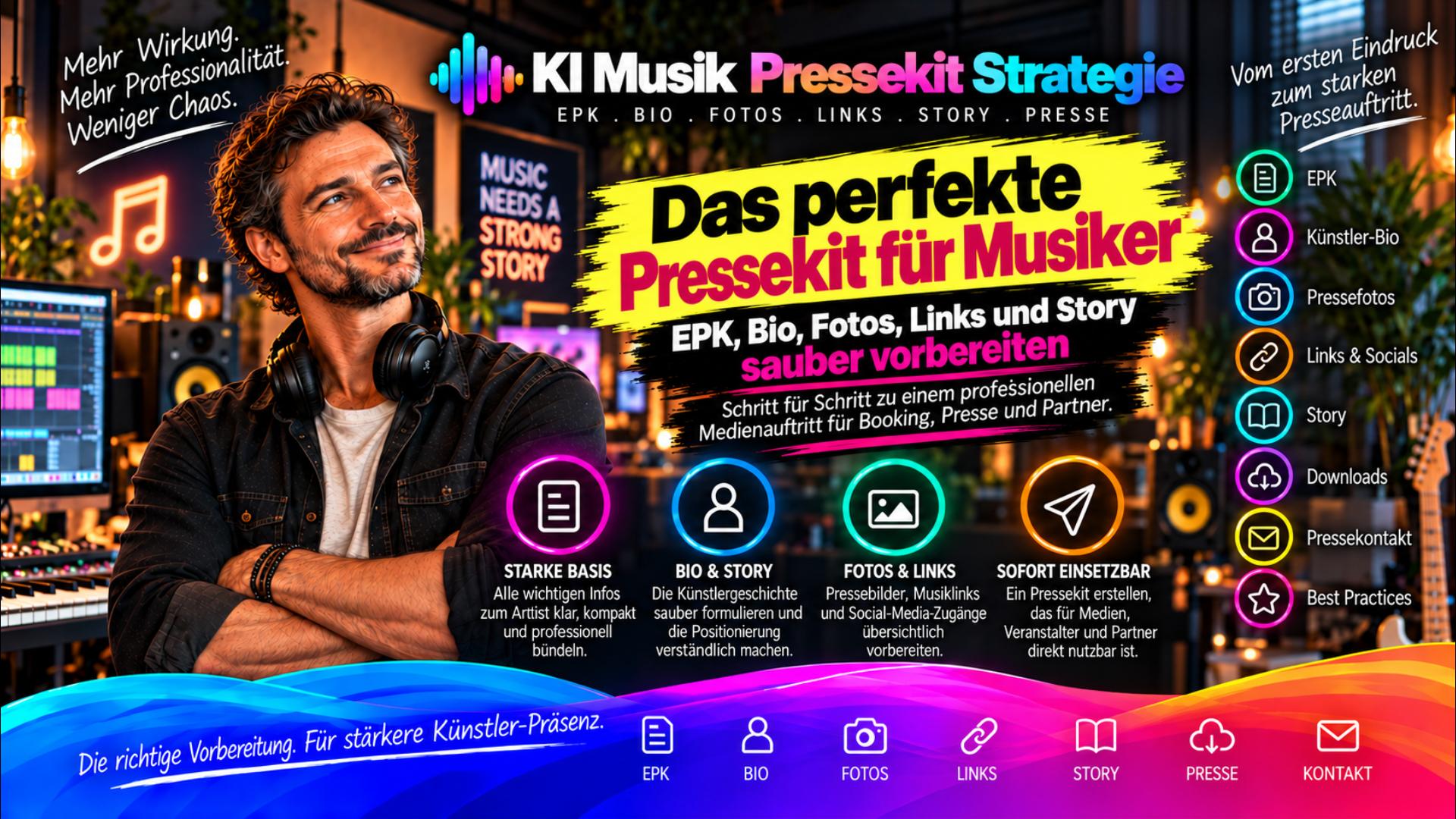 Pressekit für Musiker: EPK, Bio, Fotos, Links und Story professionell vorbereiten und richtig nutzen
