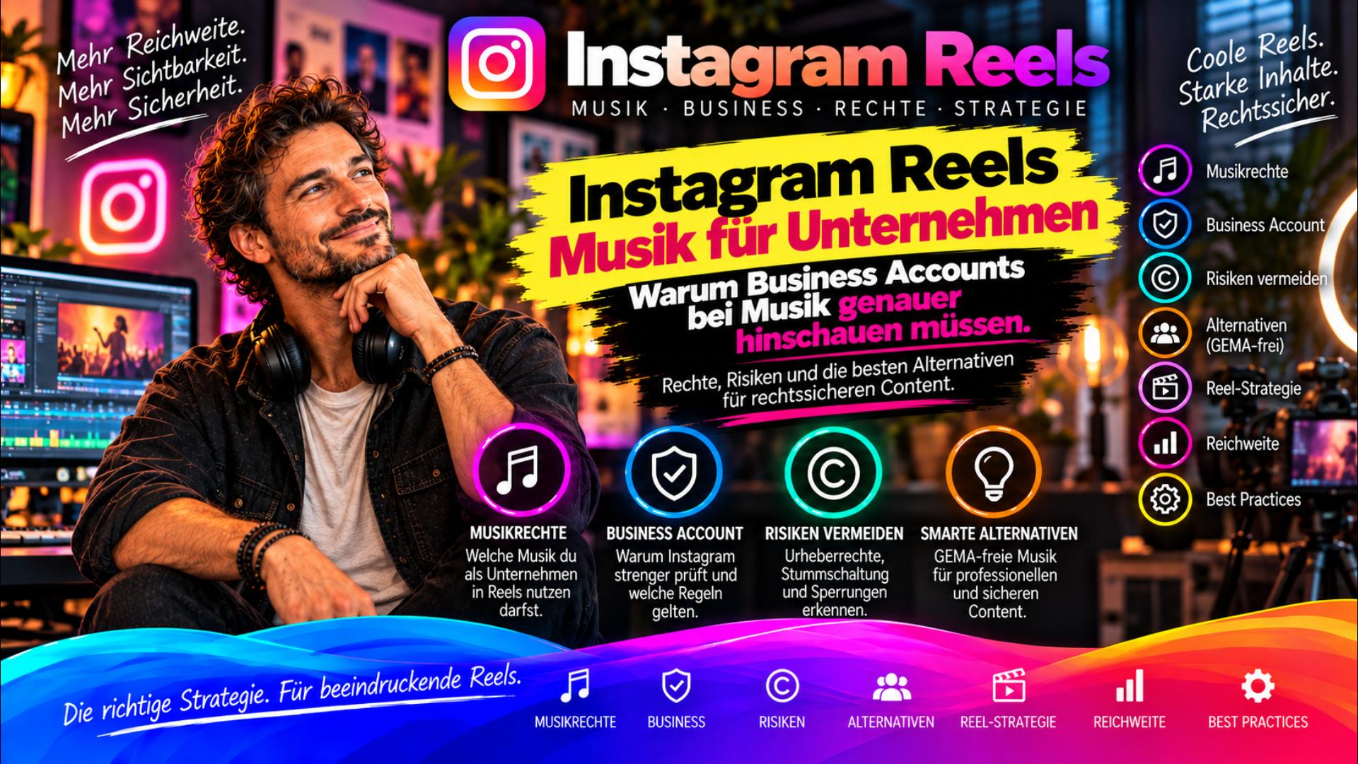 Instagram Reels für Unternehmen: Musikrechte, Business Accounts und Sound Branding sicher einsetzen!