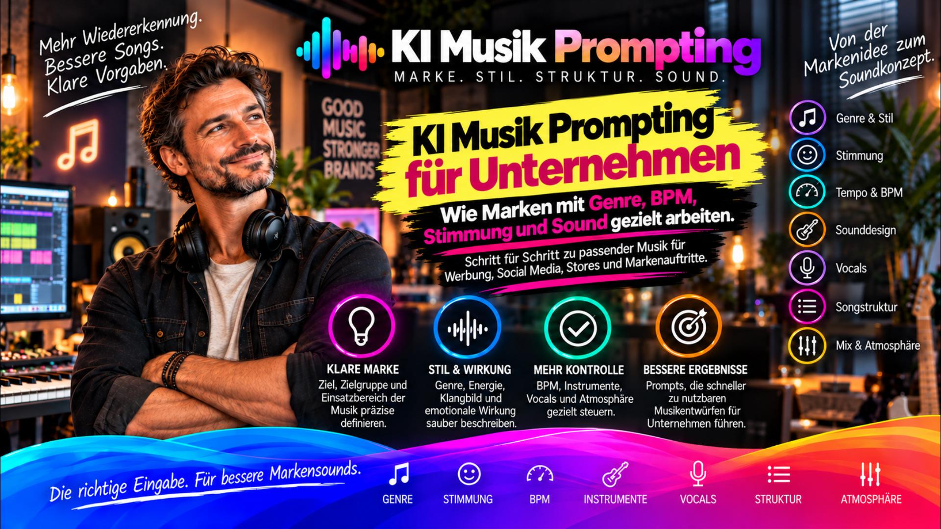 KI-Musik für Unternehmen: Marke, Zielgruppe, BPM und Sound gezielt für bessere Ergebnisse einsetzen!