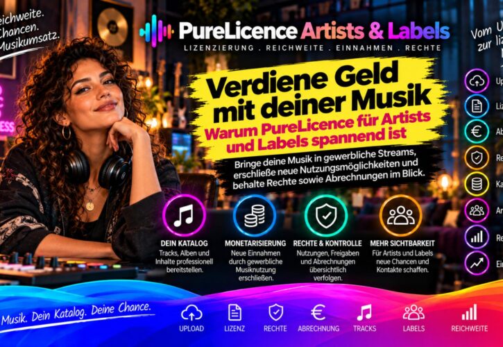 Musik monetarisieren: PureLicence für Artists & Labels – Spotify-Vergleich und neue Einnahmechancen!