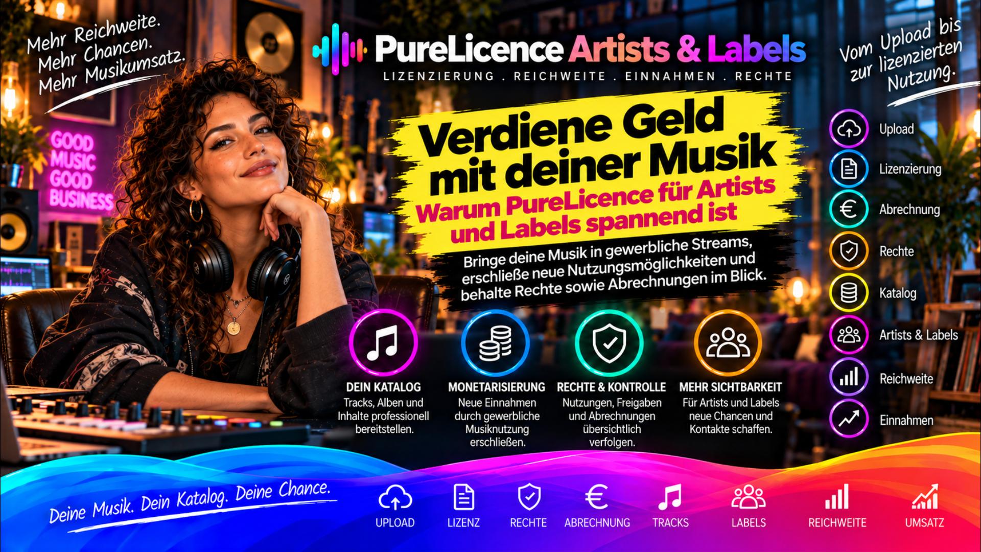 Musik monetarisieren: PureLicence für Artists & Labels – Spotify-Vergleich und neue Einnahmechancen!