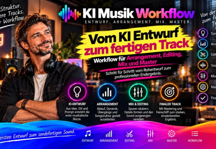 KI-Musik professionell fertigstellen: Workflow für Arrangement, Editing, Mix, Mastering & Metadaten!