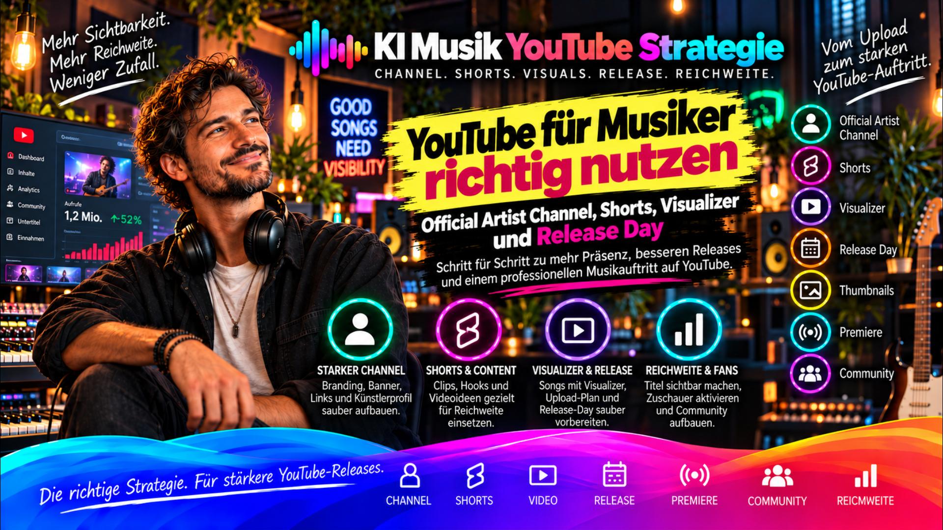 YouTube für Musiker: Artist Channel, Shorts, Visualizer und Release-Strategie richtig einsetzen 2026